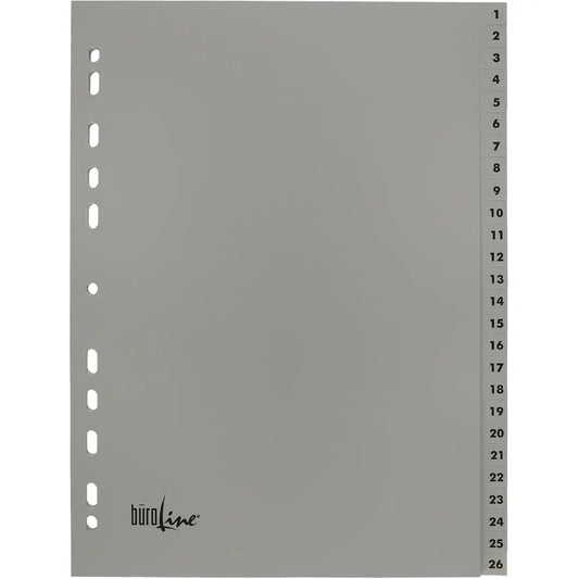 BÜROLINE Register PP A4 40947 grau 1-52