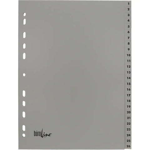 BÜROLINE Register PP A4 40947 grau 1-52