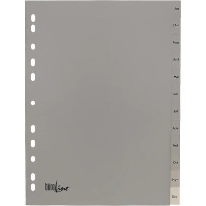 BÜROLINE Register PP A4 40953 grau Jan-Dec FR