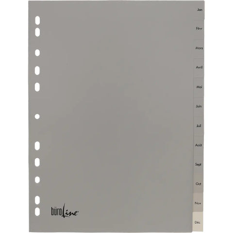 BÜROLINE Register PP A4 40953 grau Jan-Dec FR