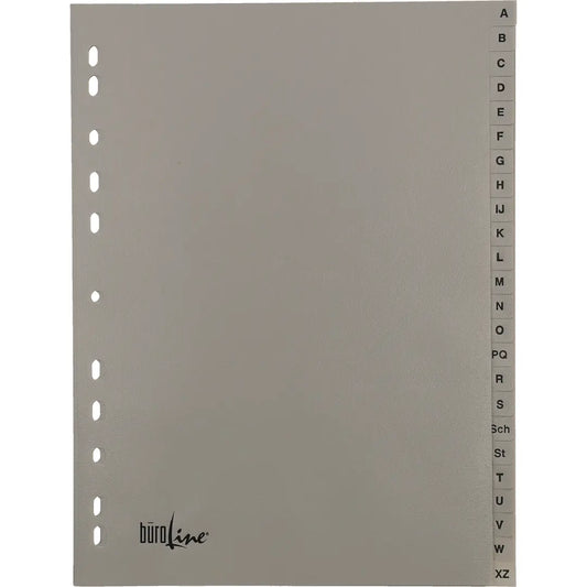 BÜROLINE Register PP A4 40957 grau A-Z 24-teilig