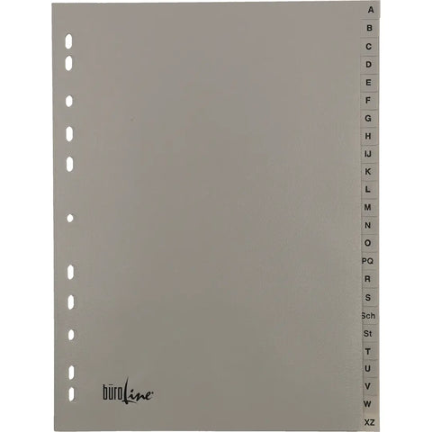 BÜROLINE Register PP A4 40957 grau A-Z 24-teilig