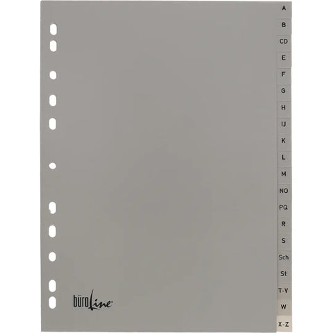 BÜROLINE Register PP A4 40958 grau A-Z 20-teilig