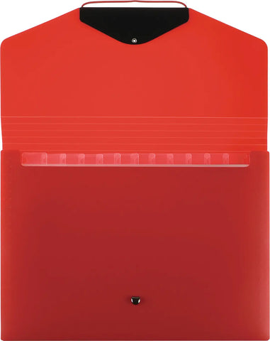 BÜROLINE Fächermappe A4 663290 rot 12-teilig