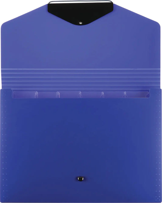 BÜROLINE Fächermappe A4 663299 blau 6-teilig