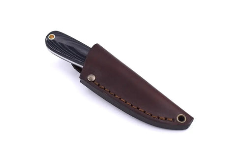 Necker 70 - BlackMicarta - Flat - Leather