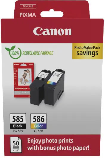 CANON Photo Value Pack CMYBK PGCL585/6 PIXMA TS7650i GP-501 50Bl.