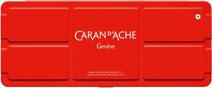 CARAN D'ACHE Deckfarbe Gouache 2001.312 12 Tuben Metallbox, Pinsel