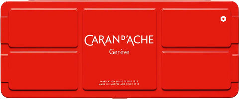 CARAN D'ACHE Deckfarbe Gouache 2001.312 12 Tuben Metallbox, Pinsel