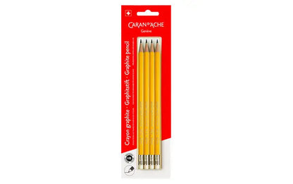 CARAN D'ACHE Bleistifte mit Radierer HB 351.372 4 Stück