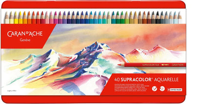 CARAN D'ACHE Farbstifte Supracolor 3,8mm 3888.340 ass. in Metallsch. 40 Stück