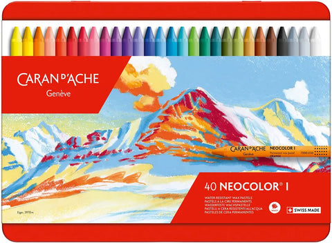 CARAN D'ACHE Wachsmalkreide Neocolor 1 7000.340 40 Farben ass. Metallbox
