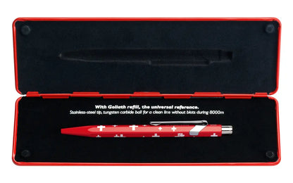 CARAN D'ACHE Kugelschreiber Totally Swiss 849.053 rot/weiss, mit Metalletui