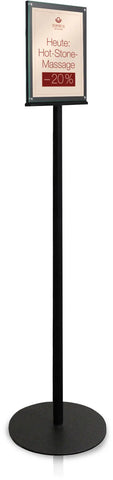 DEFLECTO Bodenständer magnetisch A4 692056A4 schwarz 33x142.2x33cm