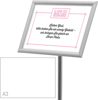 DEFLECTO Bodenständer m. Klapprahmen A3 SFA3SFS grau 33x90-128.5cm
