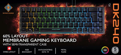 DELTACO TKL Gaming Keyboard membrane GAM-158-CH RGB CH-Layout