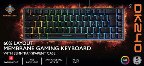 DELTACO TKL Gaming Keyboard membrane GAM-158-CH RGB CH-Layout
