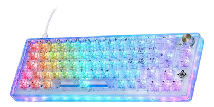 DELTACO TKL Gaming Keyboard mech GAM-160-T-CH transparent RGB CH-Layout