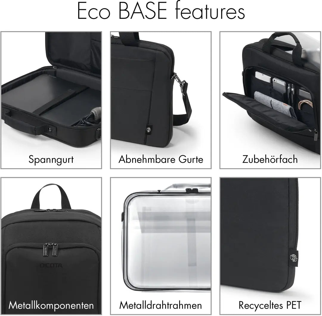 DICOTA Eco Backpack BASE black D30914-RPET for Unviversal 13-14.1