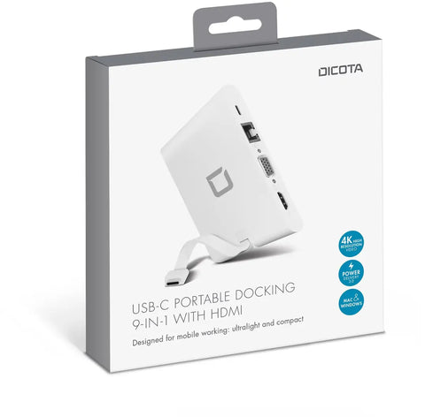 DICOTA USB-C Portable Docking D31729 9-in-1 with HDMI