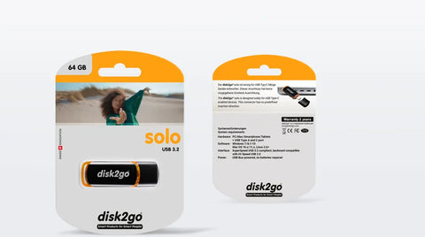 DISK2GO USB-Stick solo 64GB 30006624 Type C USB 3.2