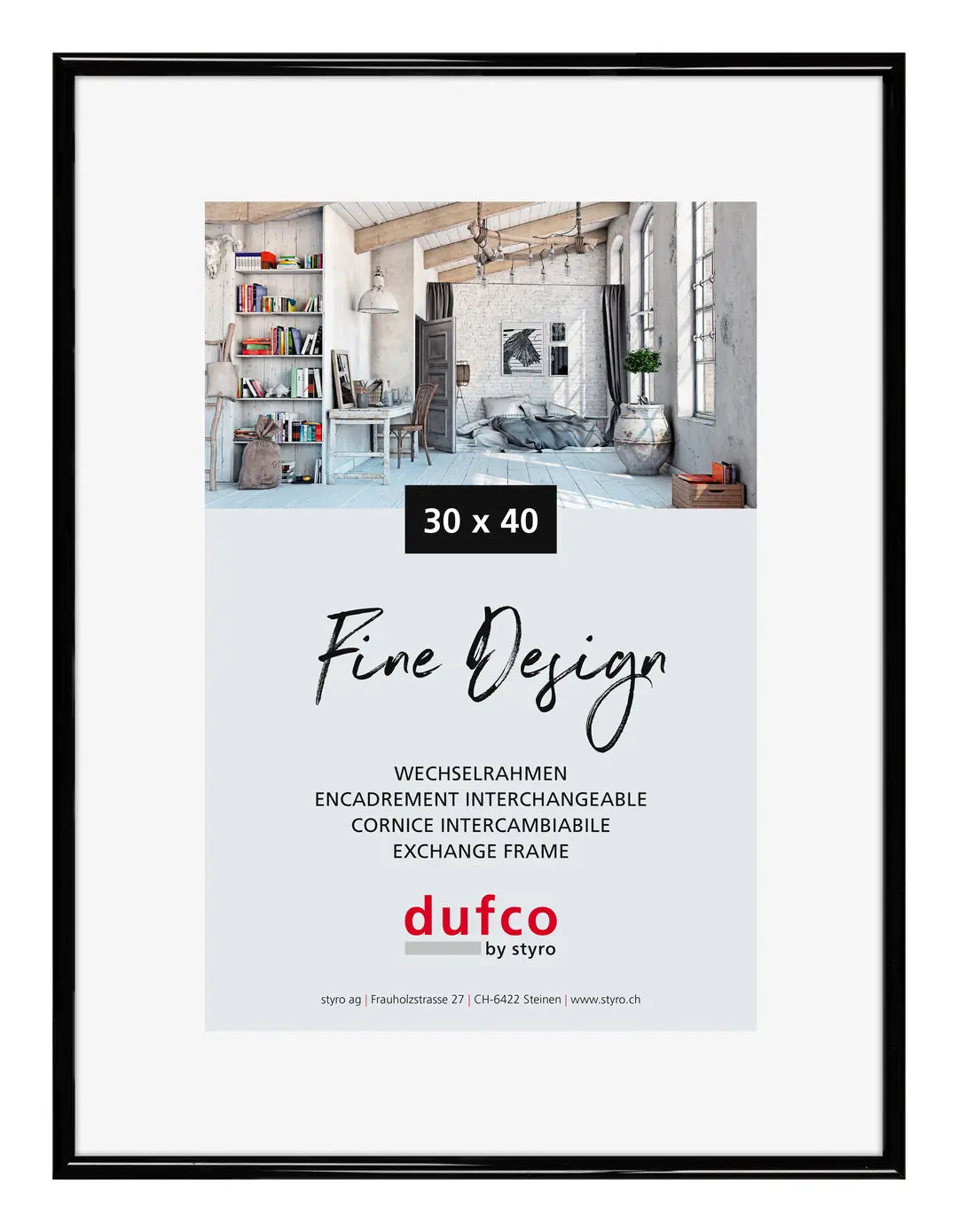 DUFCO Bilderrahmen 30x40cm 1400.40053 Fine Design schwarz