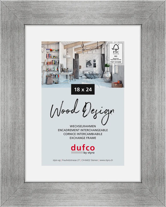DUFCO Holz-Bilderrahmen 18x24cm 1610.80068 Larisis silber