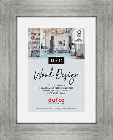 DUFCO Holz-Bilderrahmen 18x24cm 1610.80068 Larisis silber