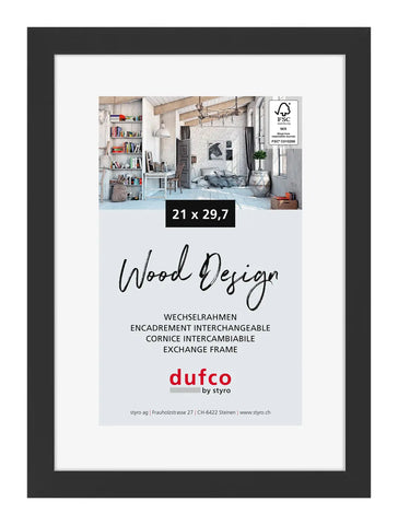 DUFCO Holz-Bilderrahmen 21x29.7cm 1610.80105 Toronto schwarz