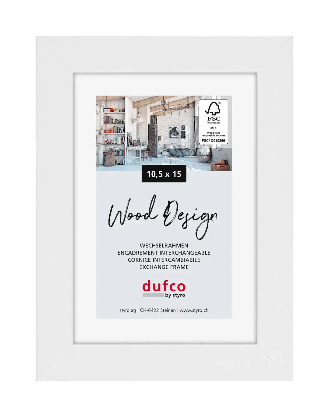 DUFCO Holz-Bilderrahmen 10.5x15cm 1610.80586 Toronto weiss