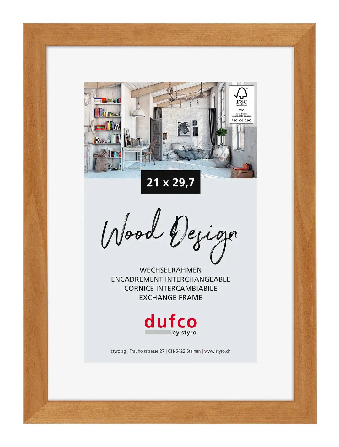 DUFCO Holz-Bilderrahmen 21x29.7cm 1610.80599 Toronto Kirschbaum
