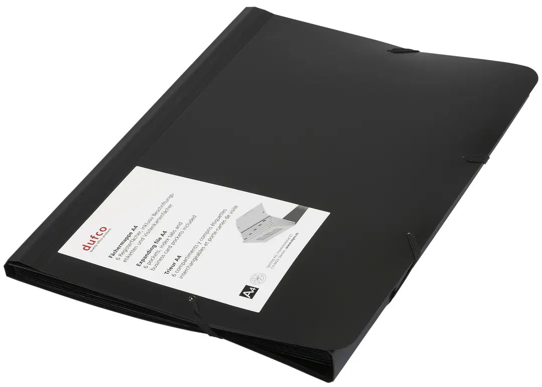 DUFCO Expanding File 51500.03691 schwarz 6 Fächer