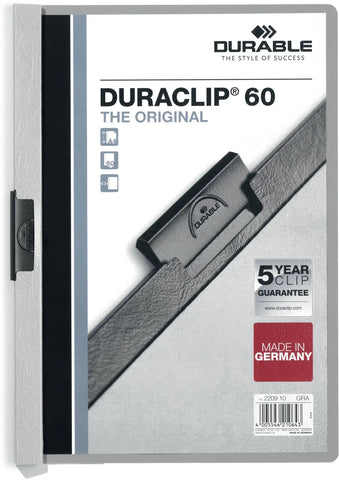DURABLE Klemmhefter DURACLIP 60 220910 für 60 Blatt A4 grau
