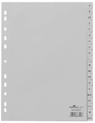 DURABLE Register PP A4 651010 grau A-Z 20-teilig