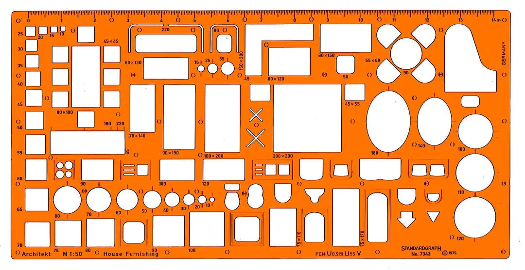 DUX Möblierungsschablone 1:50 7343 Architekt