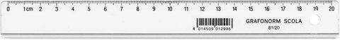 DUX Flachlineal SCOLA 20cm 81/20 Polystyrol