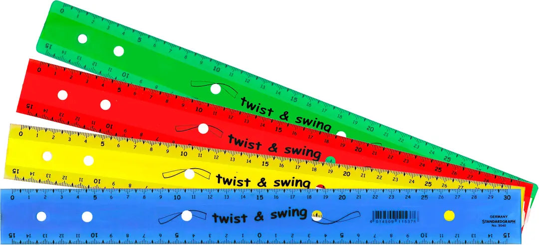 DUX Lineal zum Abheften 30cm 9040OFX Twist & Swing, Farben ass.