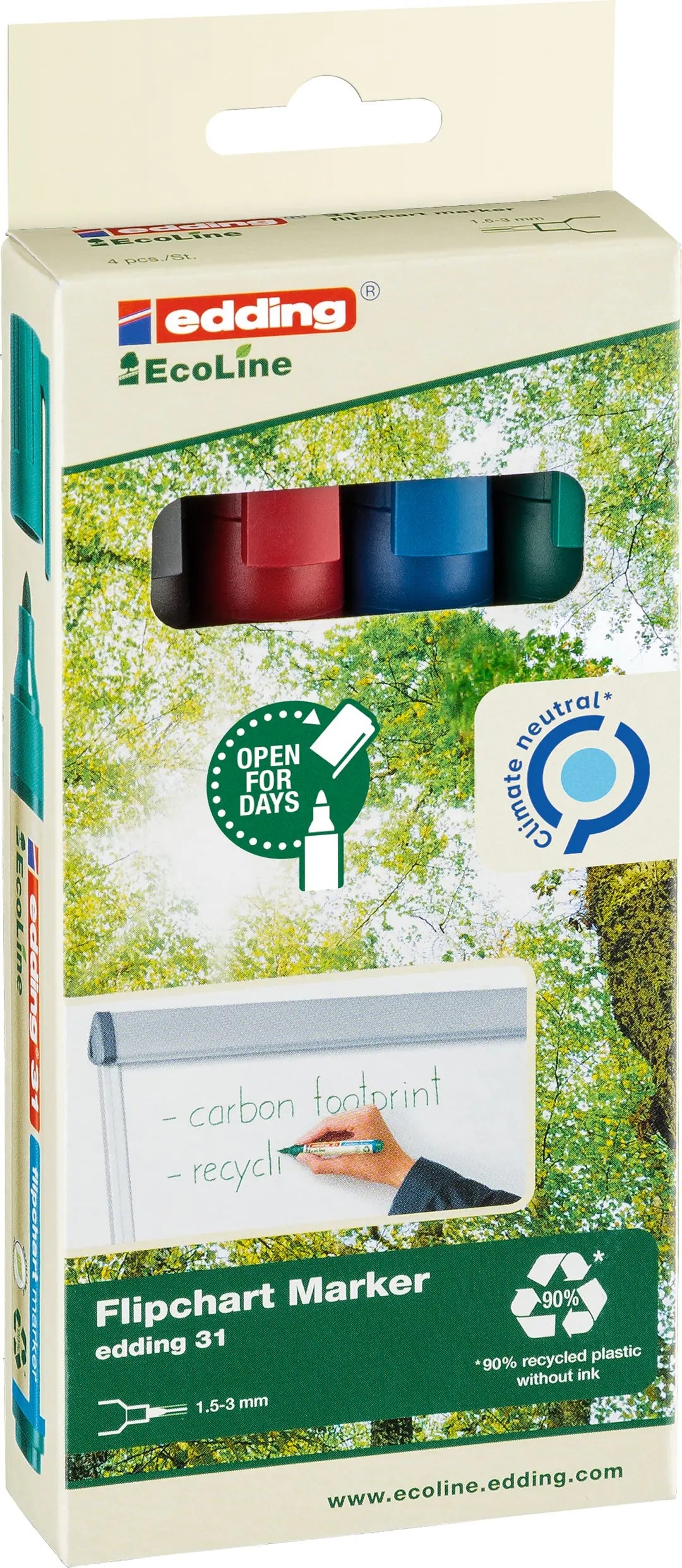 EDDING Flipchart Marker 31 1,5-3mm 31-E4 4er Etui