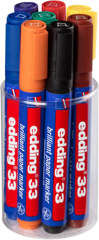 EDDING Permanent Marker 33 33-E8 8 Farben ass.