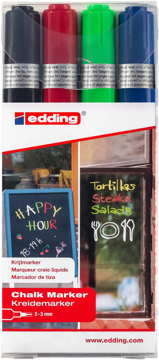EDDING Windowmarker 4095 2-3mm 4095-E4 4 Farben ass., basic
