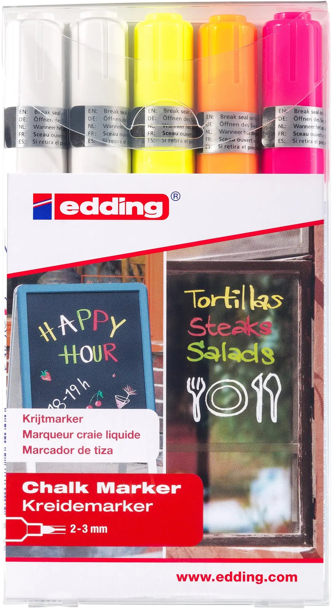 EDDING Windowmarker 4095 2-3mm 4095-E5 5 Farben ass.