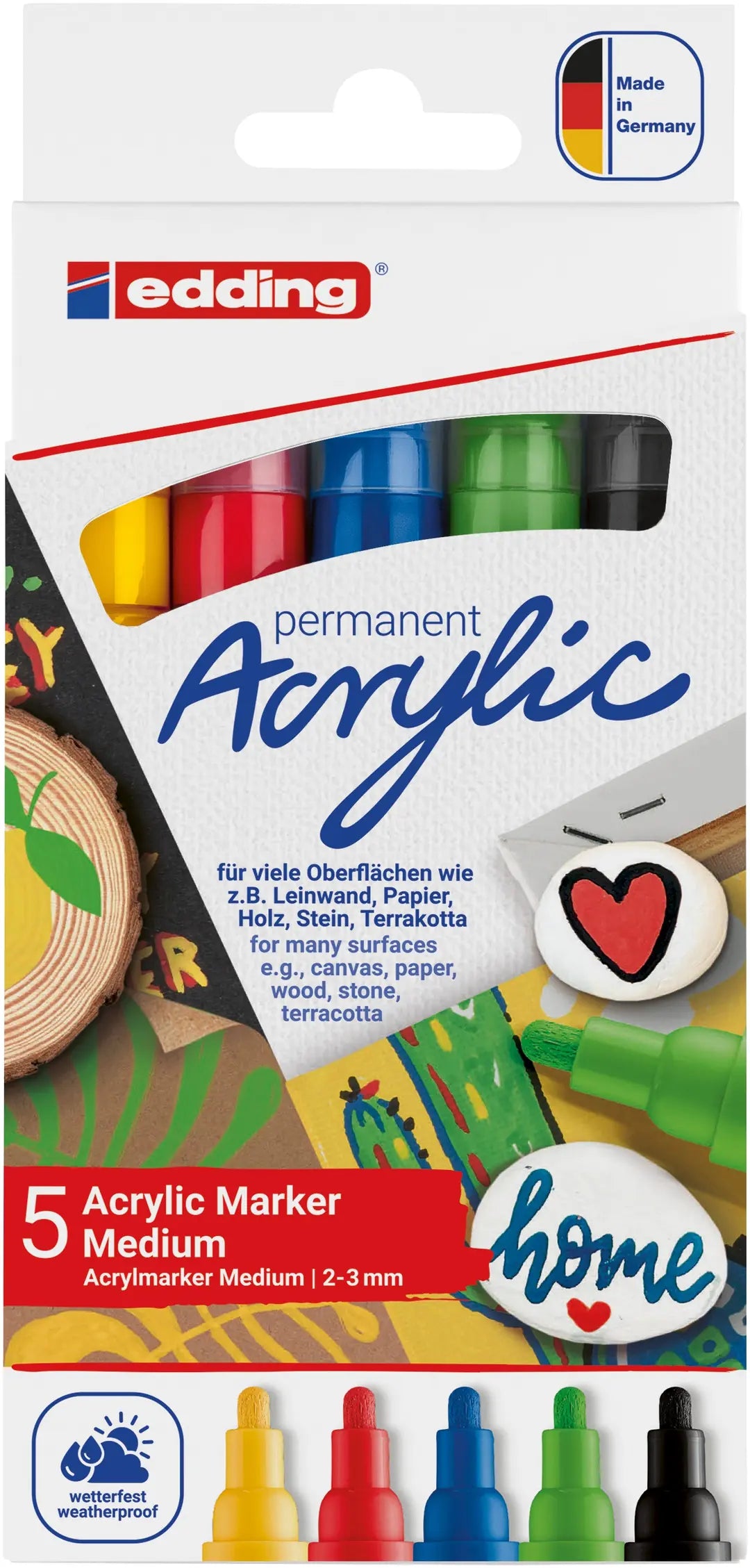 EDDING Acrylmarker 5100 2-3mm 5100-E5-basi basic, ass. 5 Stück