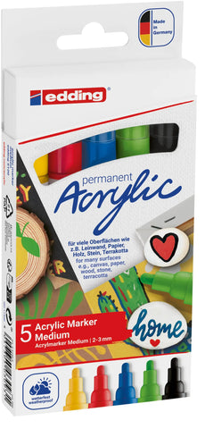 EDDING Acrylmarker 5100 2-3mm 5100-E5-basi basic, ass. 5 Stück