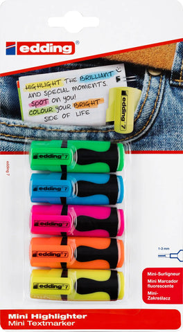 EDDING Textmarker Mini 1-3mm 7BLI-99 5 Farben ass.
