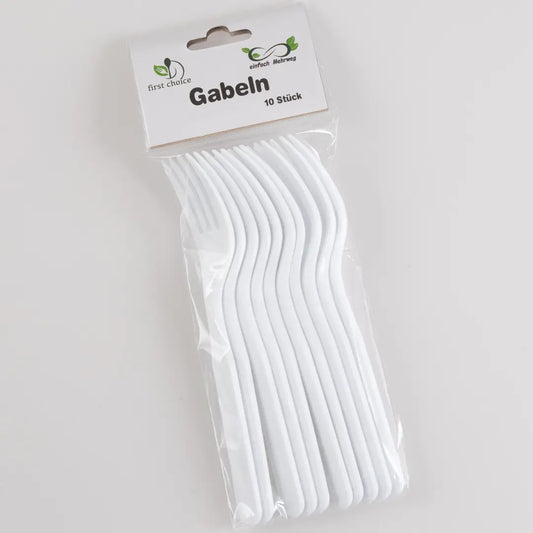 ELCO Gabel aus Kunststoff 10011110-001 Mehrweg weiss, 10Stk.