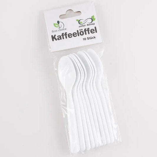 ELCO Kaffeelöffel aus Kunststoff 10041120-001 Mehrweg weiss, 10Stk.