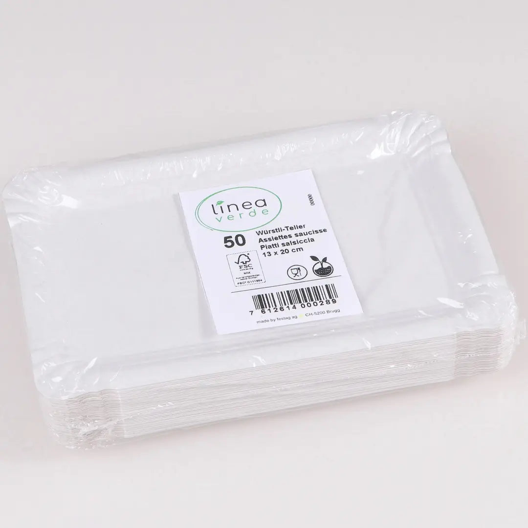 ELCO Wurstteller 13x20cm 16030230-001 Karton, weiss, 50Stk.
