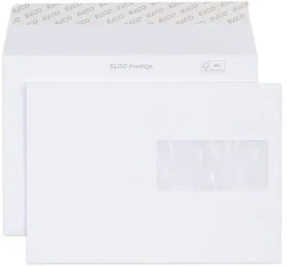 ELCO Couvert Prestige C5 42896 120g, weiss ,m/Fenster 250 St.