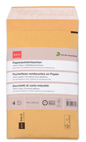 ELCO Papierpolstertasche 140x225mm 74650.92 braun 4 Stück