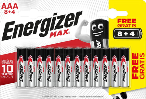ENERGIZER Batterie E303340900 Max, AAA/LR03, 12 Stück